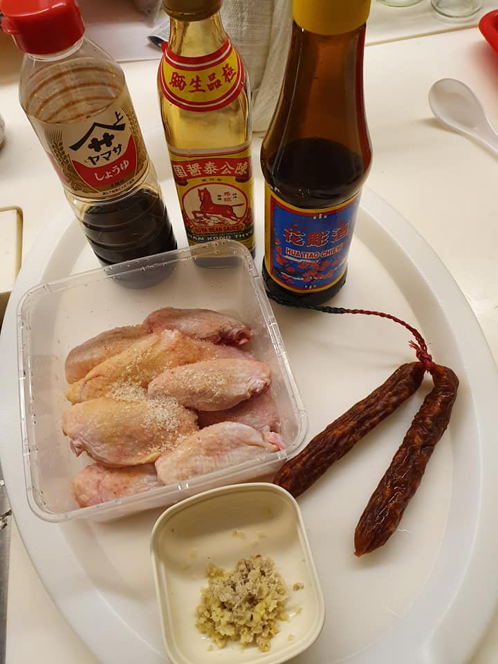 Ingredients for Rice Cooker Chicken Wing, Chinese Sausage & Salted Fish Rice