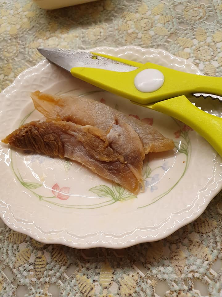 Cut Salted Fish to small pieces