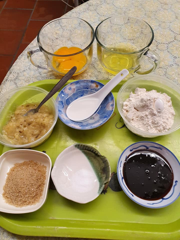 Ingredients for Gula Melaka Banana Cupcakes