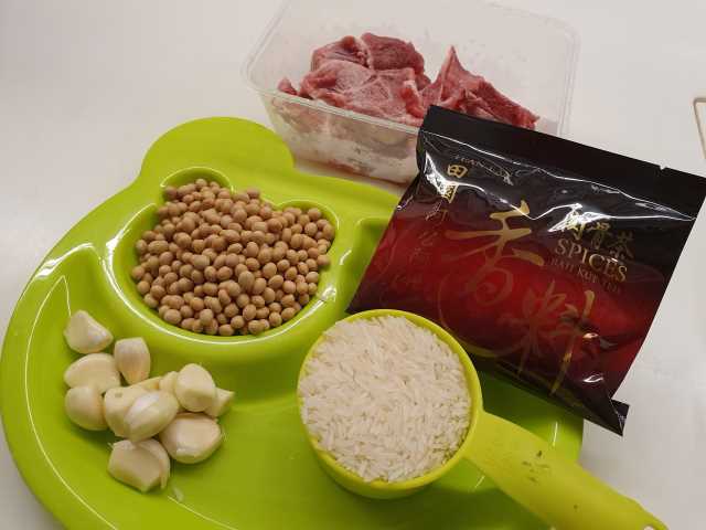 Ingredients for Bah Kut Teh Porridge