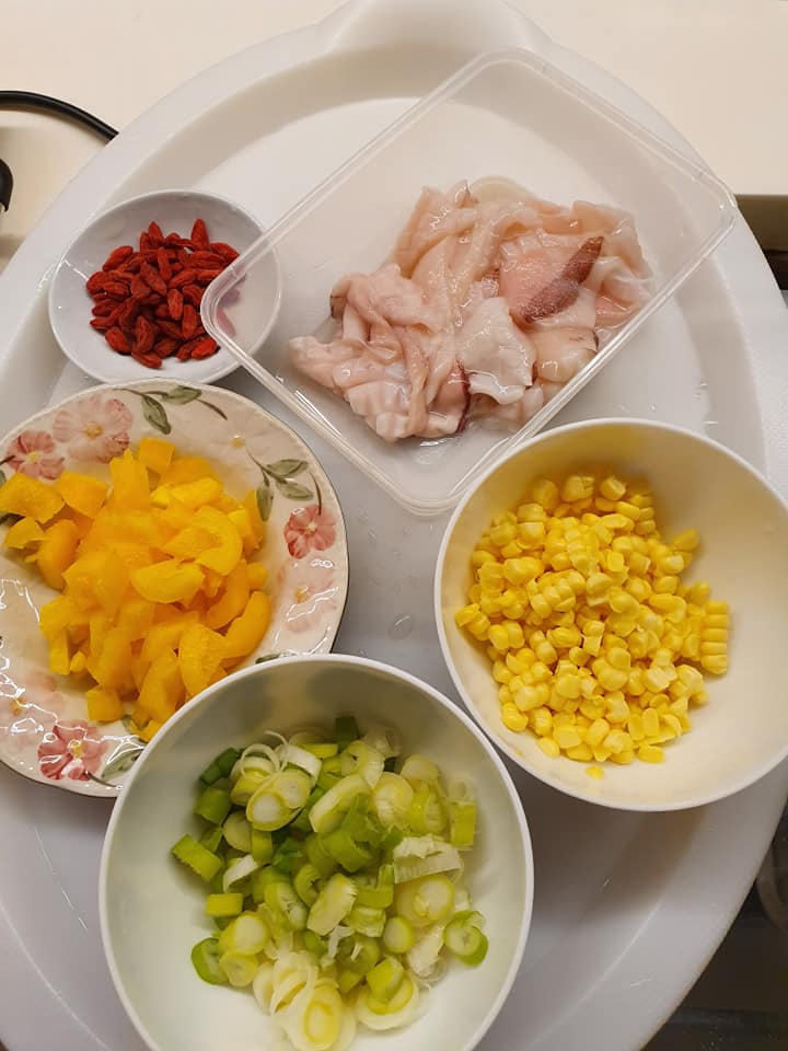 Ingredients for Cuttlefish Leek Fried Rice