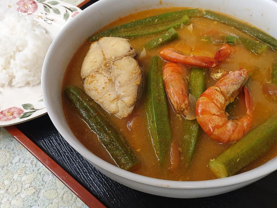 Assam Fish with Prawn and Okra