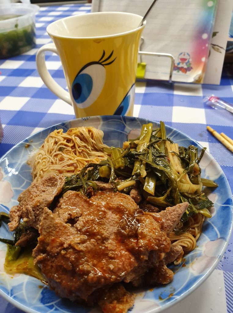 Pig Liver, veggies with dried Mee Suah