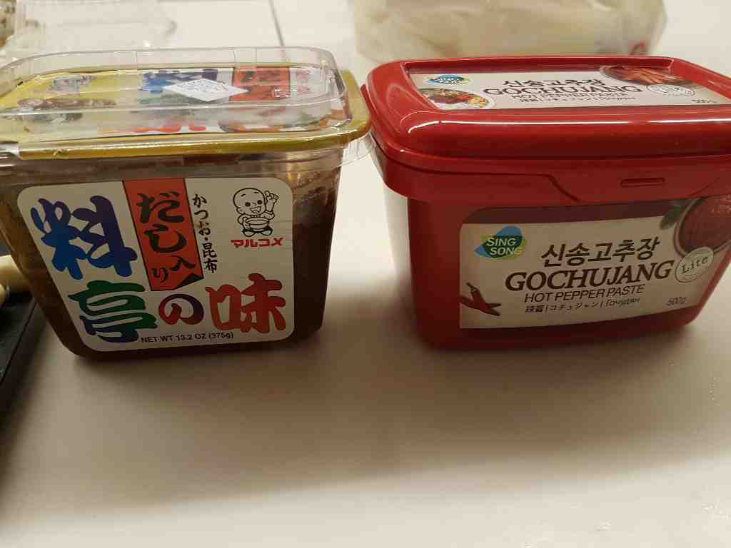 Japanese Miso Paste and Korean Gochujang (Hot Pepper Paste)