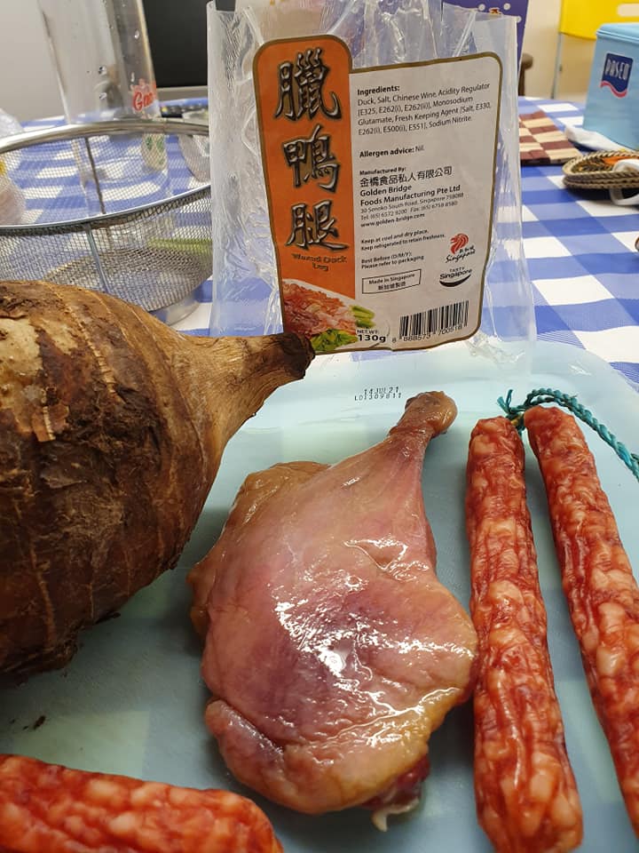 Ingredients for Wax Duck, Lup Cheong with Yam in Coconut Sauce