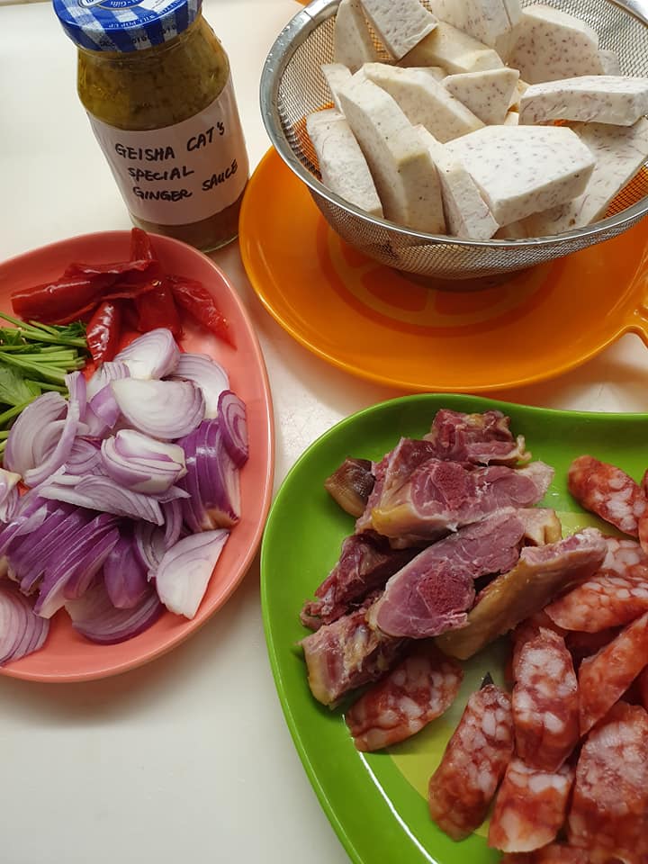 Ingredients for Wax Duck, Lup Cheong with Yam in Coconut Sauce